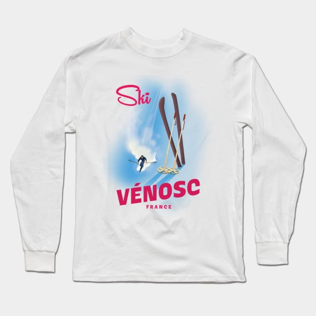 Vénosc France to Ski Long Sleeve T-Shirt by nickemporium1